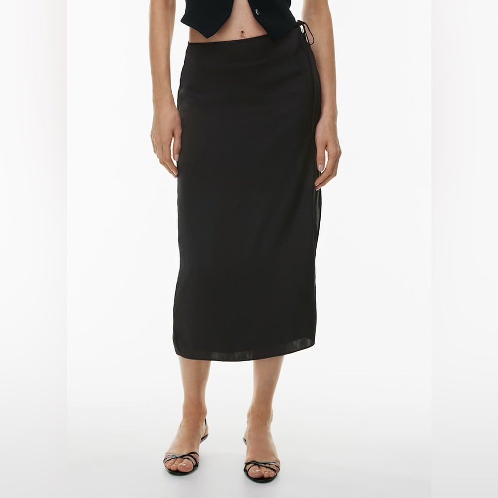 Aritzia Black Midi Slip Skirt